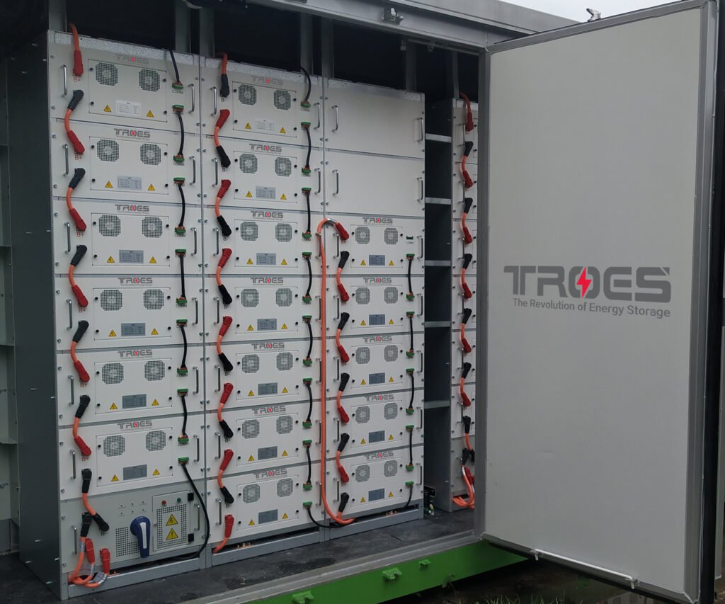 inside of a battery energy storage system (BESS) in Nova Scotia, Canada