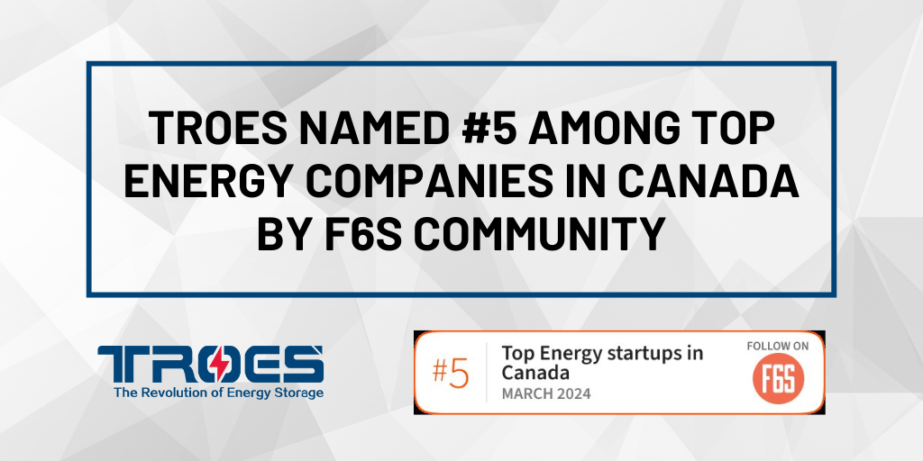 TROES Named #5 Among Top Energy Companies in Canada by F6S Community 